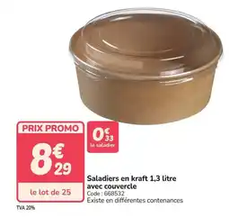 Promocash Saladiers en kraft avec couvercle offre