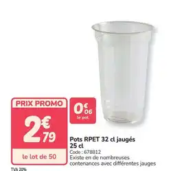 Promocash Pots rpet jaugés offre