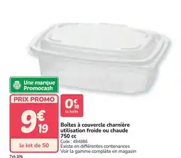 Promocash Boîtes à couvercle charnière utilisation froide ou chaude 750 cc offre