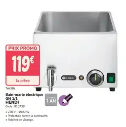 Promocash HENDI Bain-marie électrique offre