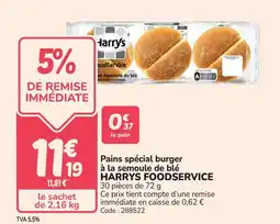 Promocash HARRYS FOODSERVICE Pains spécial burger à la semoule de blé offre
