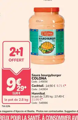 Promocash COLONA Sauce bourgyburger offre