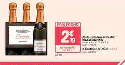 Promocash RICCADONNA D.O.C. Prosecco extra dry offre