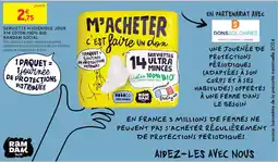 Intermarché Serviette hygiènique jour x14 coton 100% bio ramdam social offre