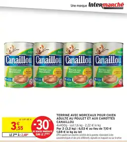 Intermarché Terrine avec morceaux pour chien adulte au poulet et aux carottes canaillou offre