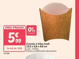 Promocash Cornets à frites kraft offre