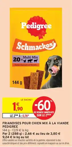 Intermarché Friandises pour chien mix à la viande pedigree offre