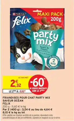 Intermarché Friandises pour chat party mix saveur océan felix offre