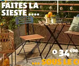 Gifi Table pliante bali 2 couverts offre