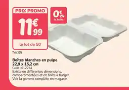 Promocash Boîtes blanches en pulpe offre