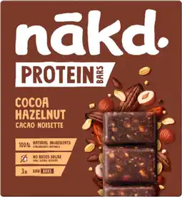 Auchan Nakd barres de céréales protein cacao noisette nakd offre