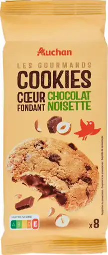 Auchan Auchan cookies coeur fondant au chocolat noisettes auchan offre