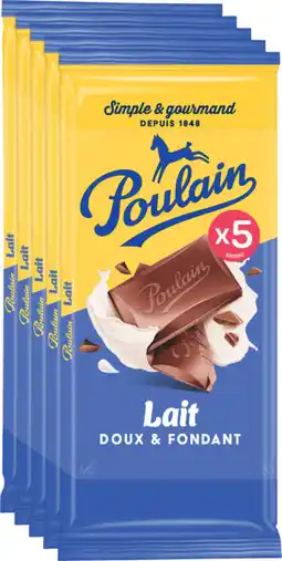 Auchan Poulain tablettes de chocolat au lait poulain offre