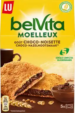 Auchan Belvita biscuits moelleux coeur gourmand chocolat et noisettes belvita offre