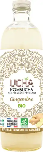 Auchan Ucha thé fermenté pétillant gingembre bio ucha kombucha offre