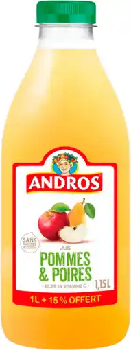Auchan Andros jus de pommes et poires adros offre