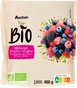 Auchan Auchan bio mélange de fruits rouges surgelés auchan bio offre