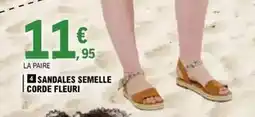 E.Leclerc Sandales semelle corde fleuri offre