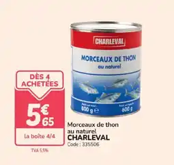 Promocash CHARLEVAL Morceaux de thon au naturel offre