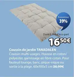JYSK TANADALEN Coussin de jardin offre
