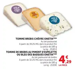 Maximarché Tomme brebis chèvre onetik offre
