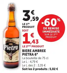 Maximarché Biere ambree pietra 6° offre