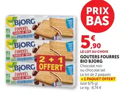 Maximarché Gouters fourres bio bjorg offre
