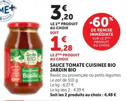 Maximarché Sauce tomate cuisinee bio jardin bio offre