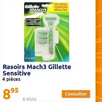 Action Rasoirs Mach 3 Gillette Sensitive offre