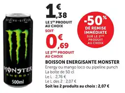 Maximarché Boisson energisante monster offre