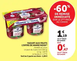 Maximarché Yaourt aux fruits l'offre de mamie nova offre