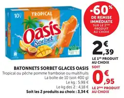 Maximarché Batonnets sorbet glaces oasis offre