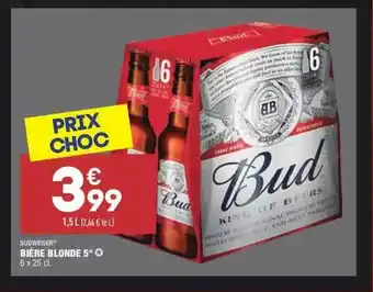 ALDI Bière Blonde 5° Budweiser offre