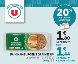 Maximarché Pain hamburger 3 graines u offre