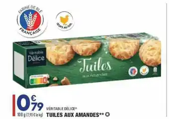 ALDI Tuiles Aux Amandes Véritable Délice offre