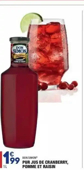 ALDI Pur Jus De Cranberry, Pomme Et Raisin Don Simon offre