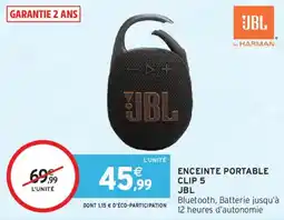 Intermarché Enceinte portable clip 5 jbl offre