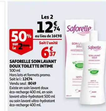 Auchan Saforette Soin Lavant Doux Toilette Intime offre