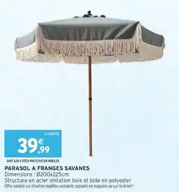Intermarché Parasol a franges savanes offre