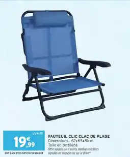 Intermarché Fauteuil clic clac de plage offre