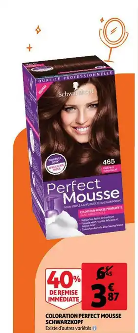 Auchan Coloration Perfect Mousse Schwarzkopf offre