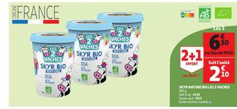 Auchan Skyr Nature Bio Les 2 Vaches offre