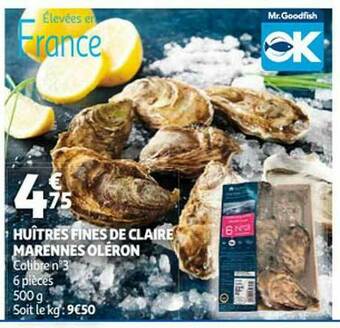 Auchan Huîtres Fines De Claire Marennes Oléron offre