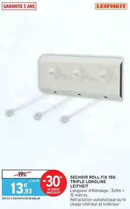 Intermarché Sechoir roll fix 150 triple longline leifheit offre