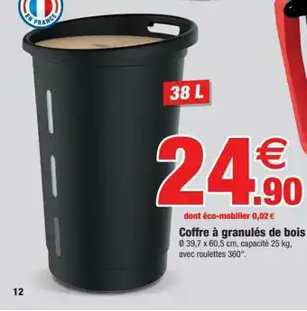 Bazarland Coffre à Granulés De Bois offre
