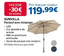 Costco SUNVILLA Parasol avec éclairage offre