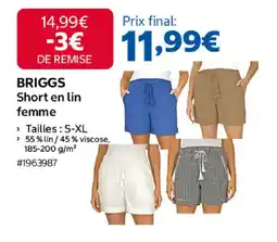 Costco BRIGGS Short en lin femme offre