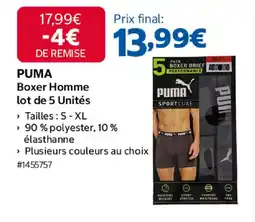 Costco PUMA Boxer homme lot de 5 unités offre
