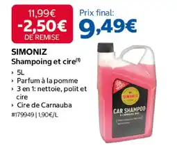 Costco Simoniz shampoing et cire offre