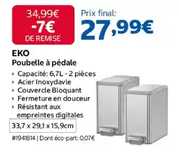 Costco EKO Poubelle à pédale offre